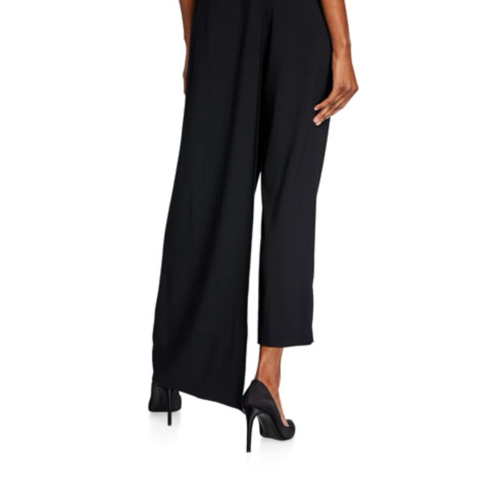 Chic Black Wide Leg Women's pants overlay skirt